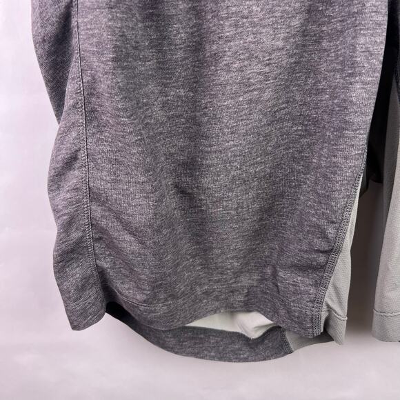 Lululemon Lined Training Shorts Gray Yellow Zip Mesh Pockets Men’s Large Workout - Picture 6 of 16